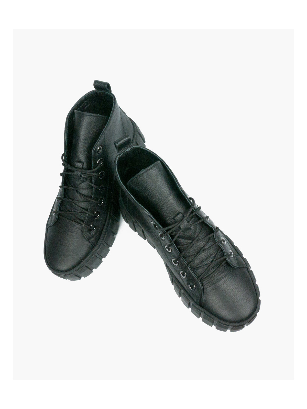 Czarne trampki damskie skórzane