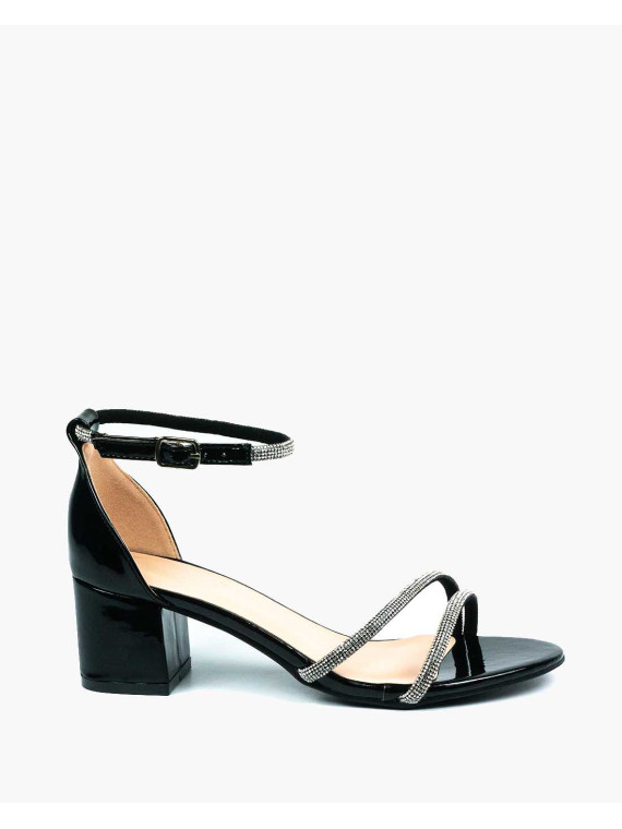 Czarne sandały damskie skórzane