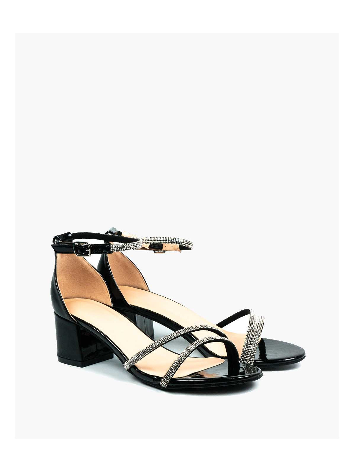 Czarne sandały damskie skórzane