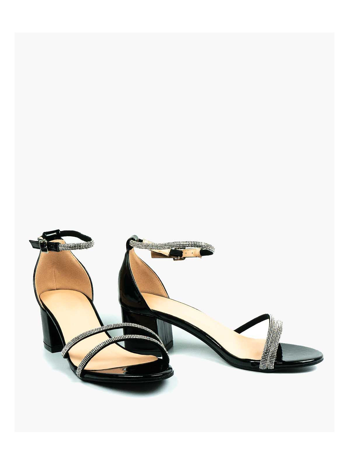 Czarne sandały damskie skórzane