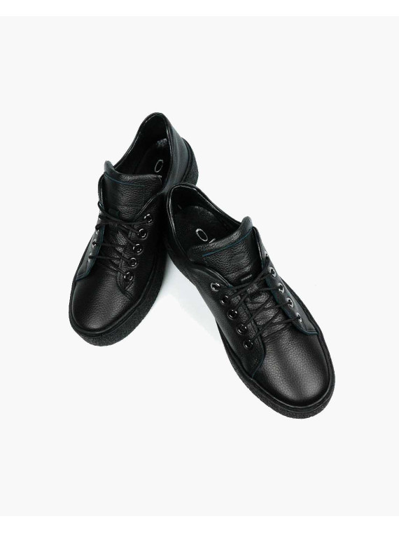 Czarne trampki damskie skórzane