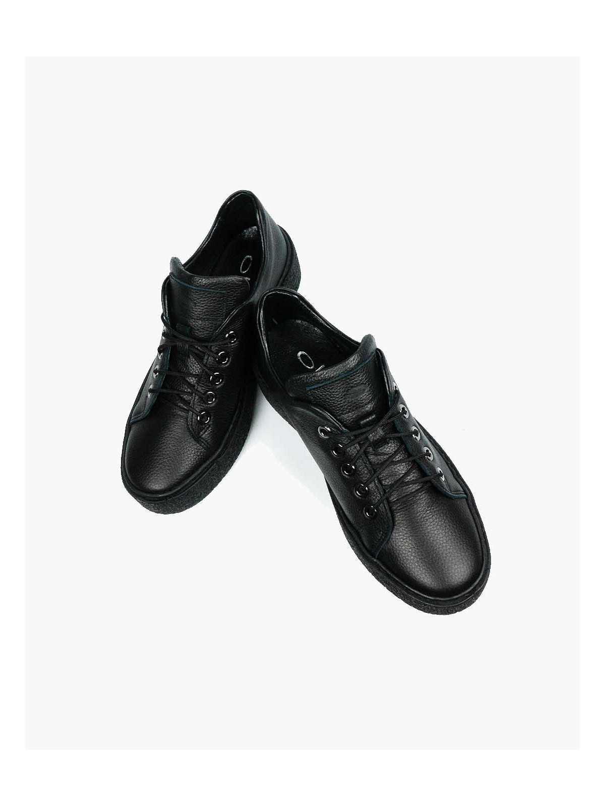 Czarne trampki damskie skórzane