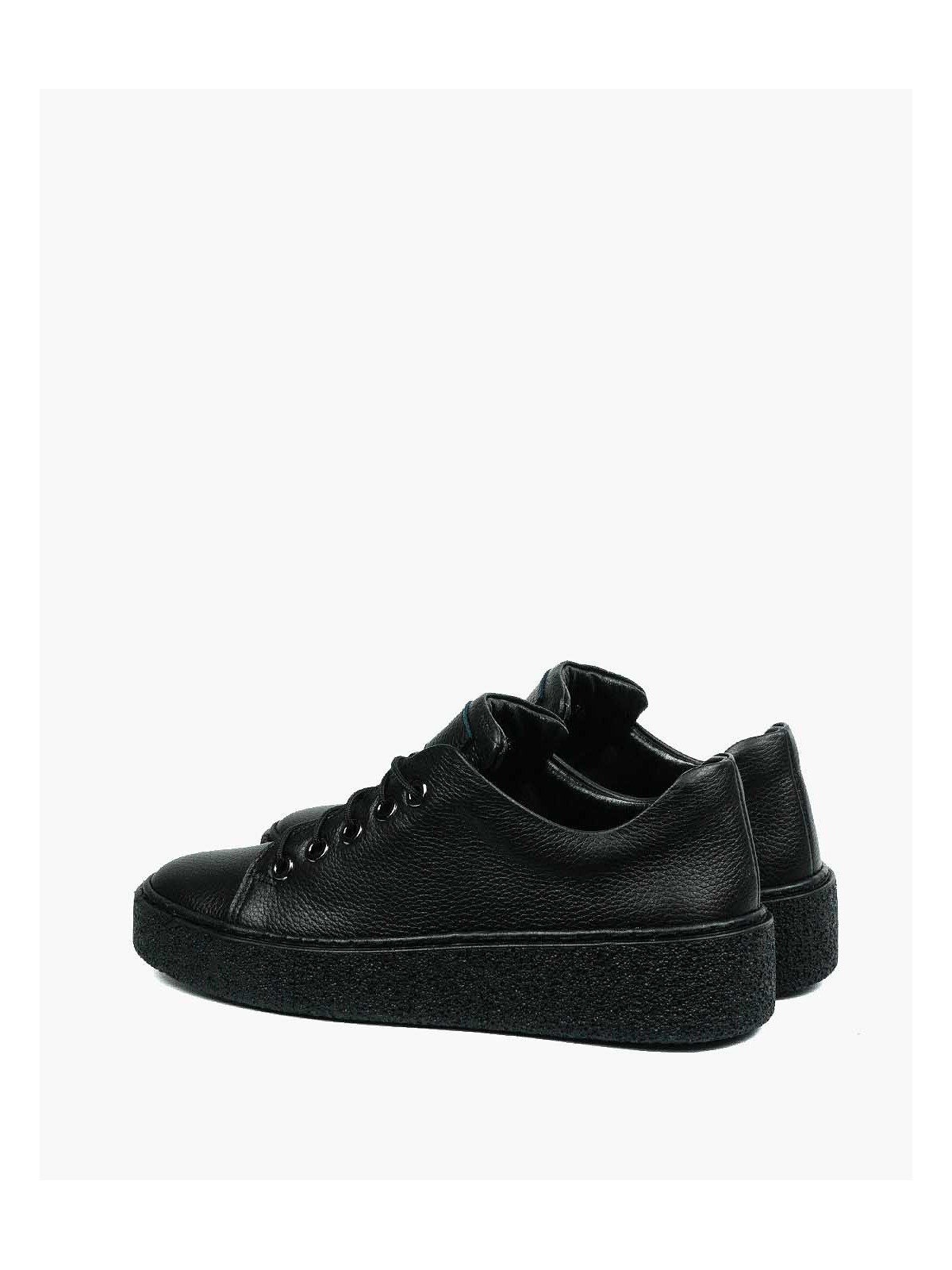 Czarne trampki damskie skórzane