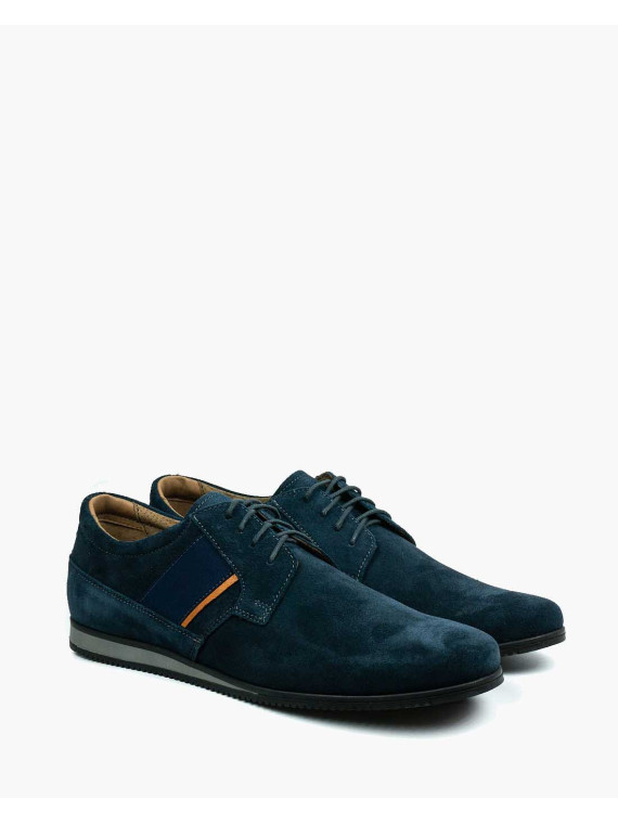 Granatowe półbuty męskie skórzane