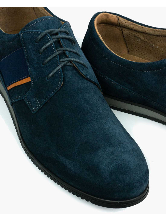 Granatowe półbuty męskie skórzane