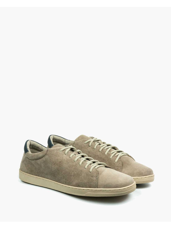 Beżowe trampki męskie skórzane