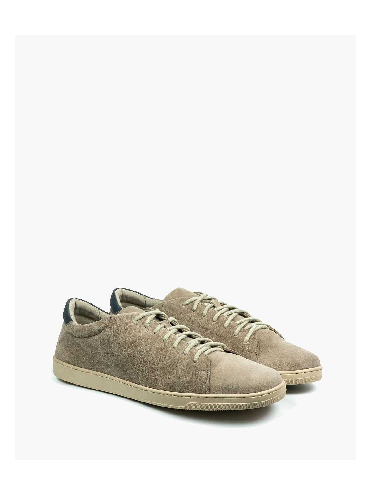 Beżowe trampki męskie skórzane