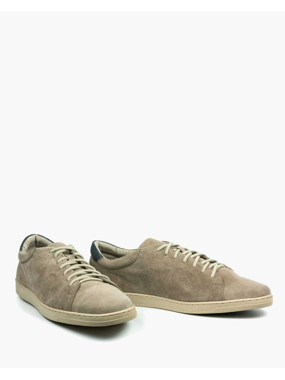 Beżowe trampki męskie skórzane