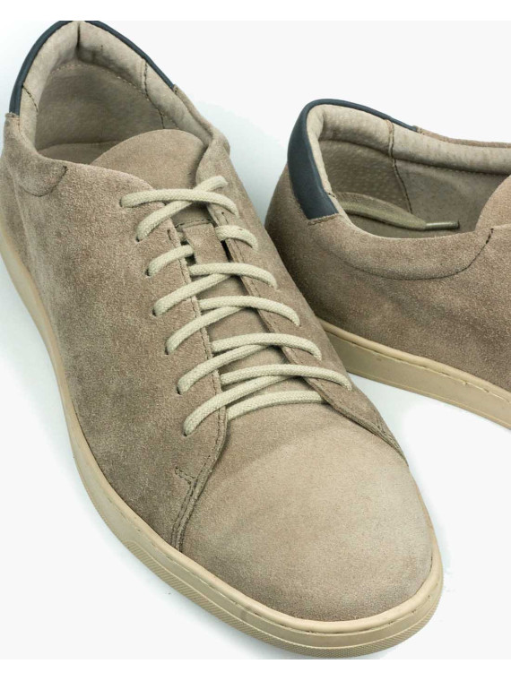 Beżowe trampki męskie skórzane