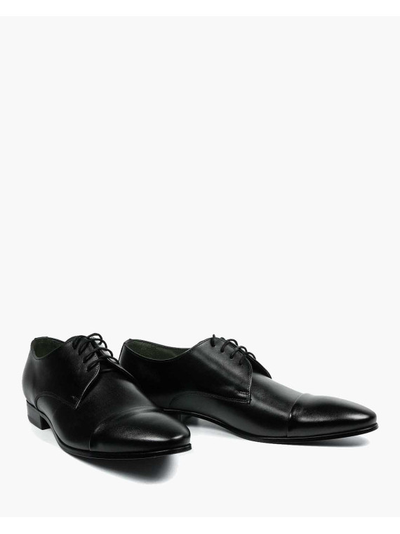 Czarne półbuty męskie skórzane