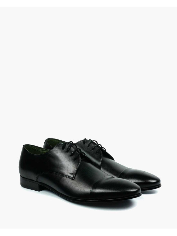 Czarne półbuty męskie skórzane