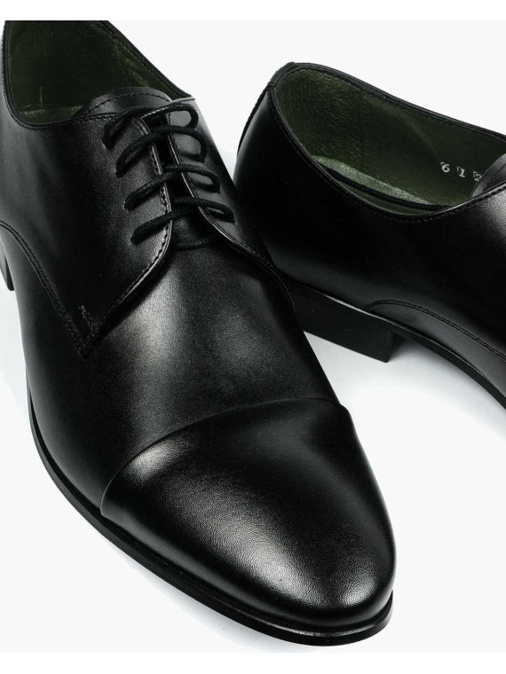 Czarne półbuty męskie skórzane