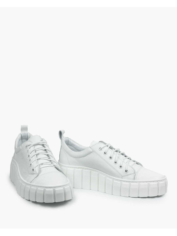 Białe trampki damskie skórzane