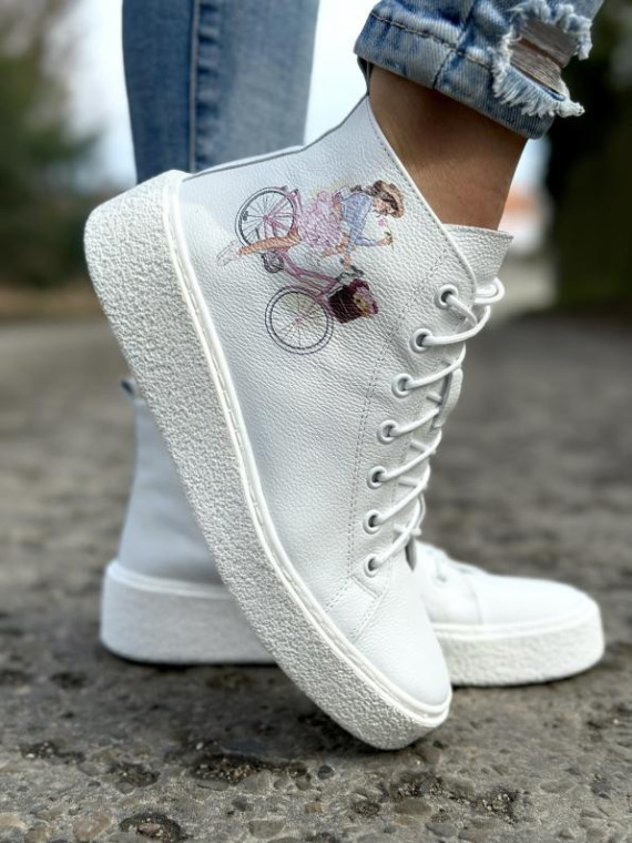 Białe trampki damskie skórzane