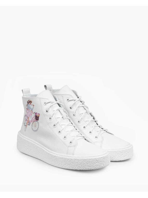 Białe trampki damskie skórzane