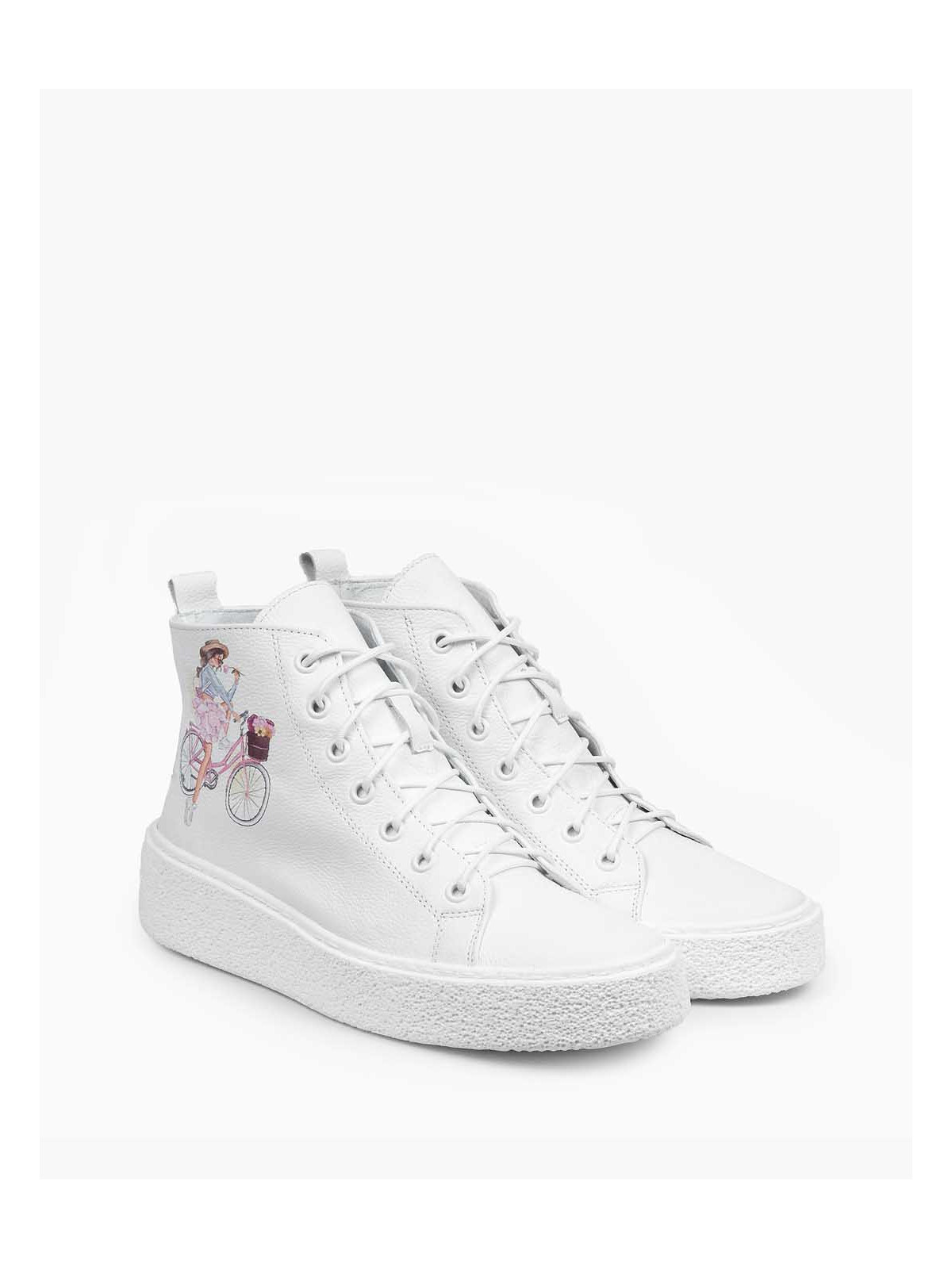 Białe trampki damskie skórzane