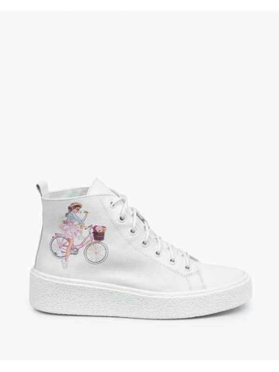 Białe trampki damskie skórzane