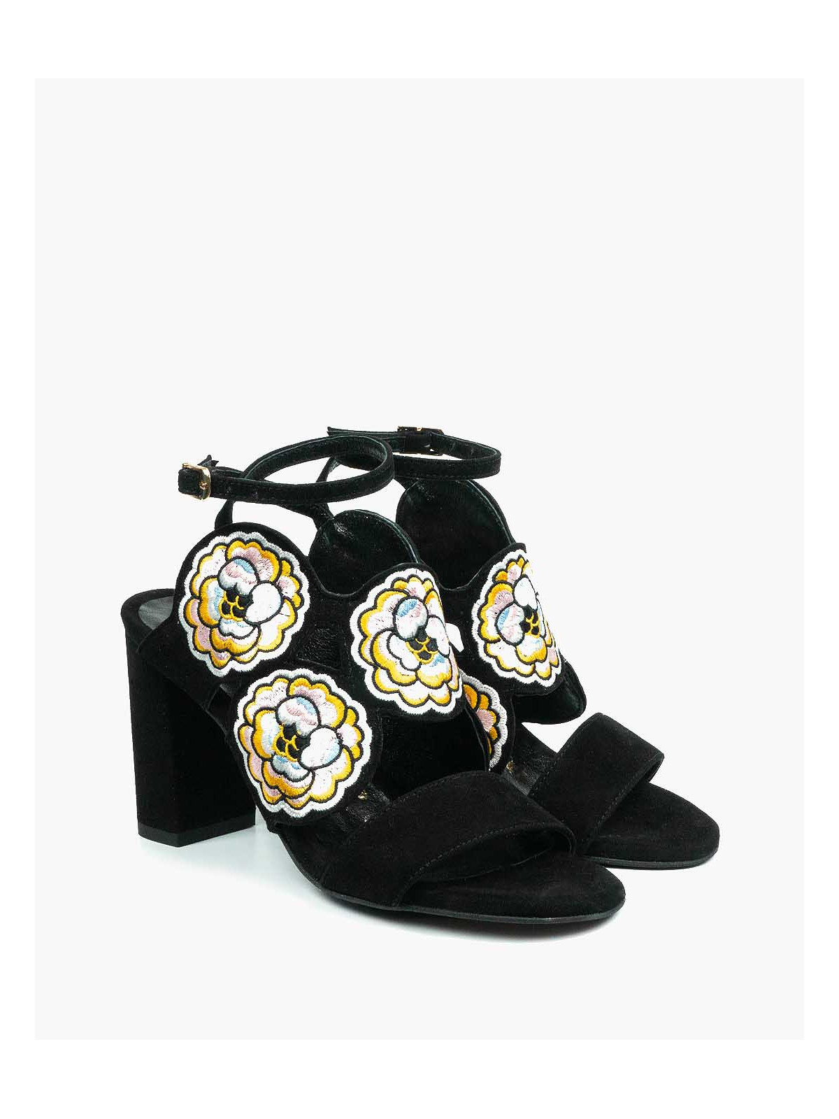 Czarne sandały damskie skórzane