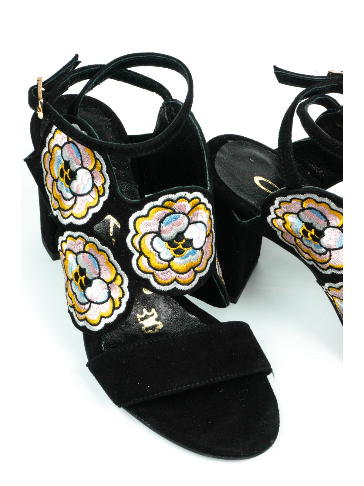 Czarne sandały damskie skórzane