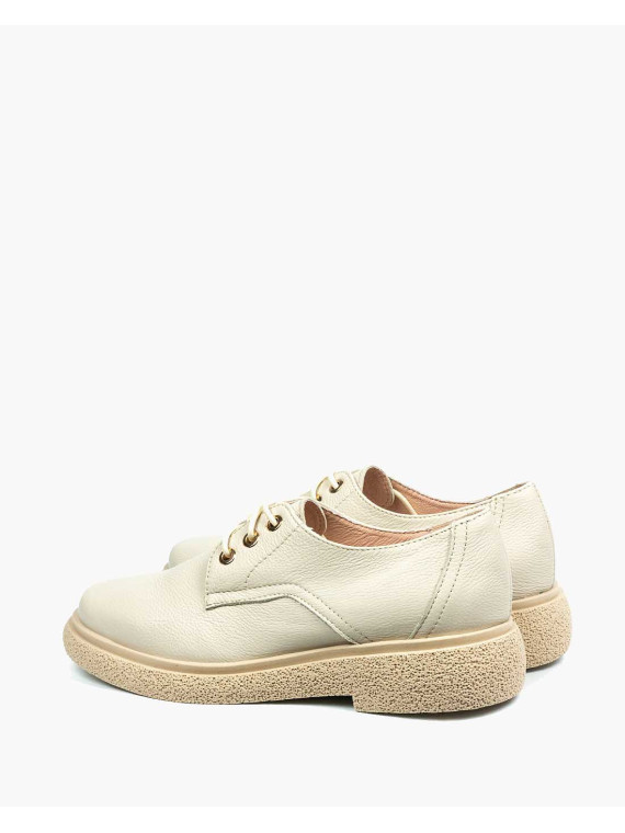 Beżowe półbuty damskie skórzane