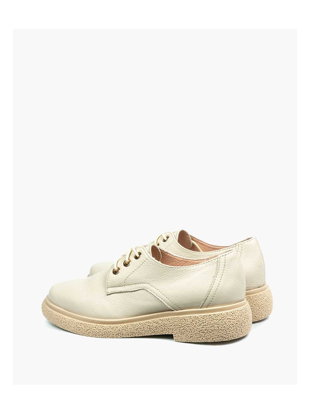 Beżowe półbuty damskie skórzane