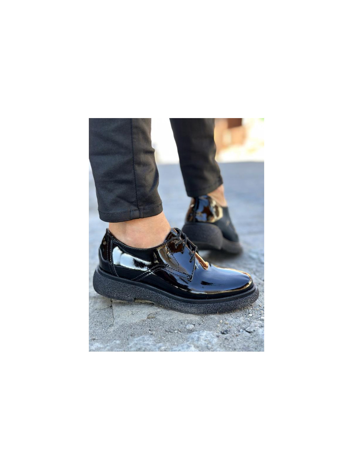 Czarne półbuty damskie skórzane