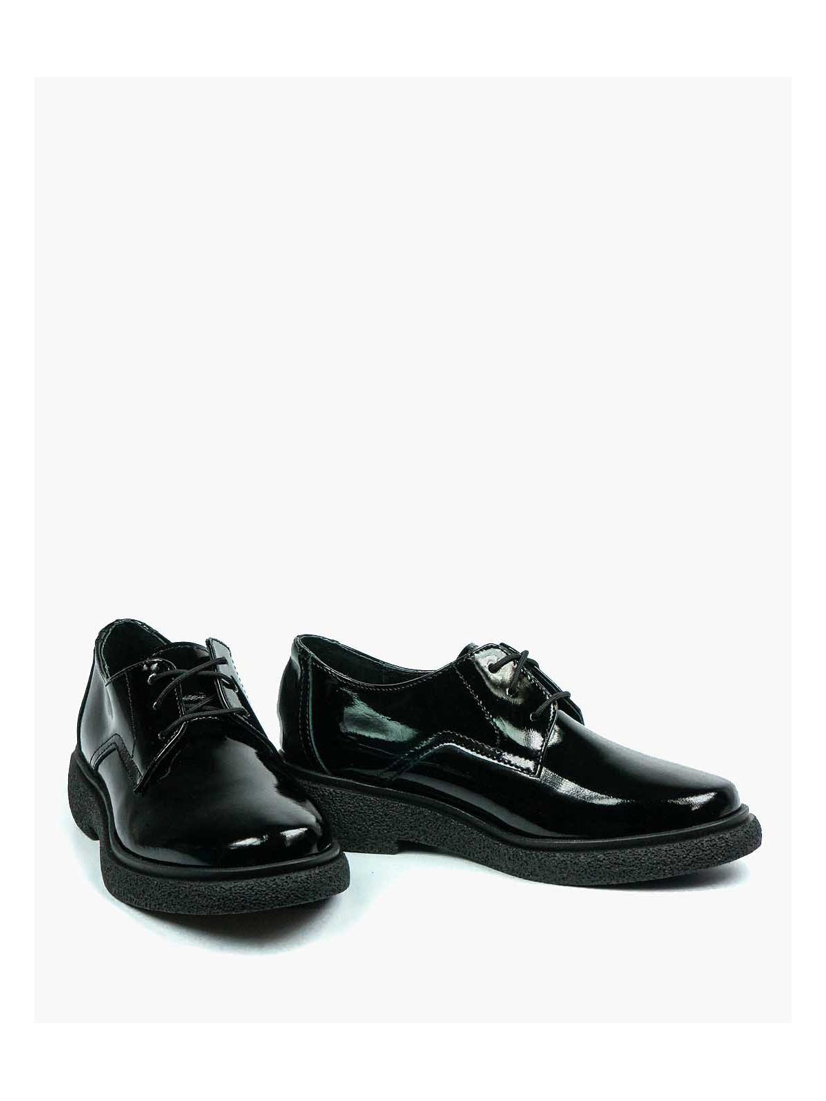 Czarne półbuty damskie skórzane