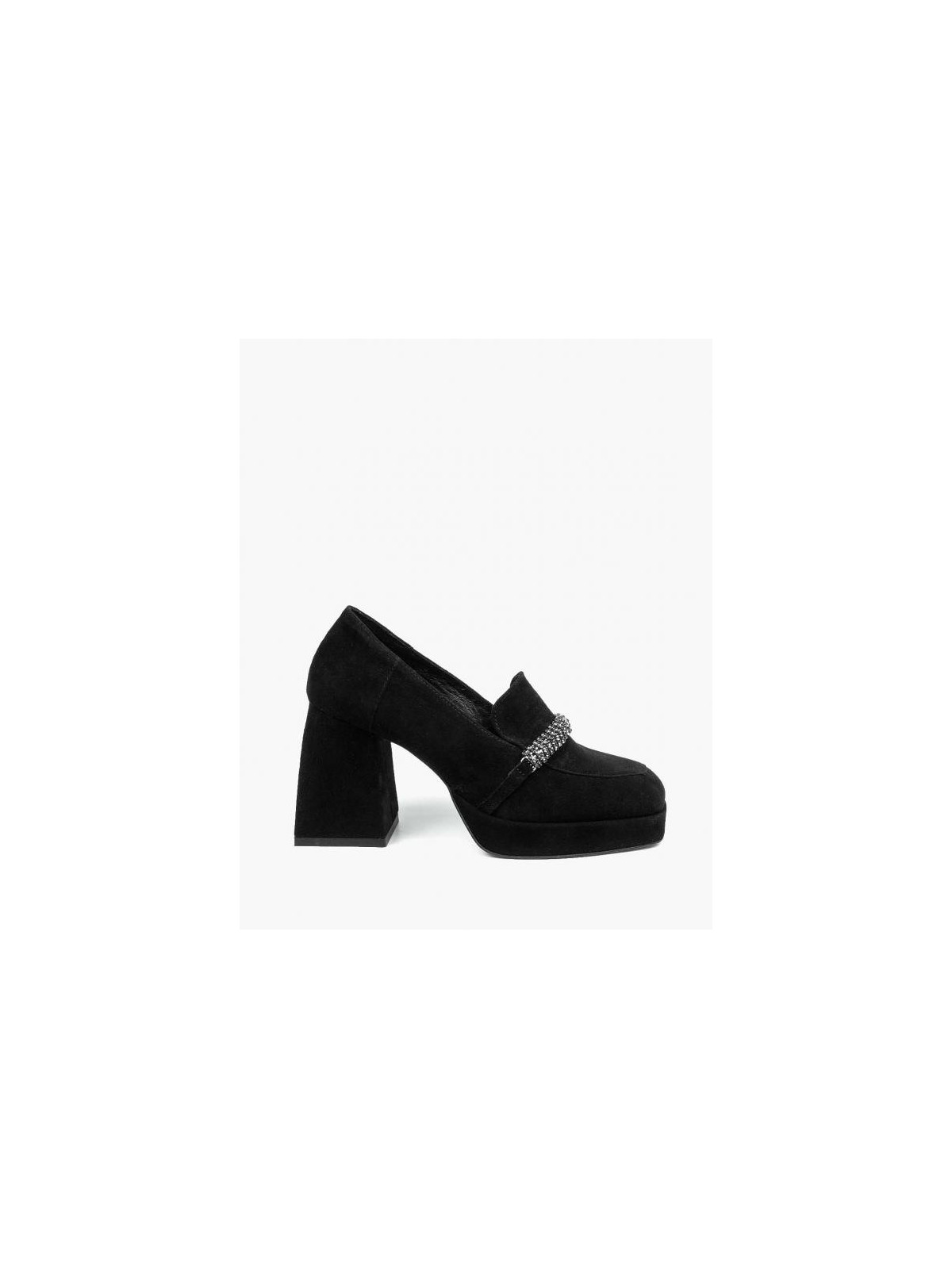 Czarne półbuty damskie skórzane