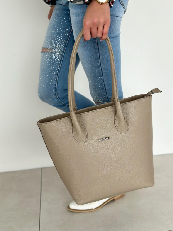 Beżowa torebka damska skórzana