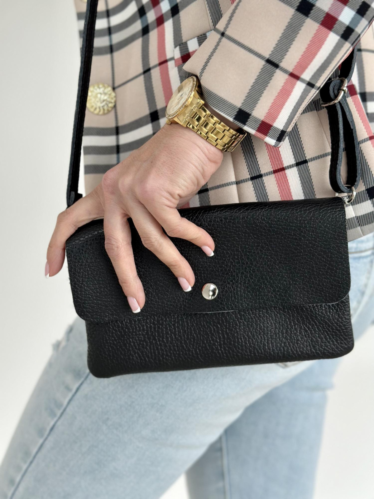 Czarna torebka damska skórzana