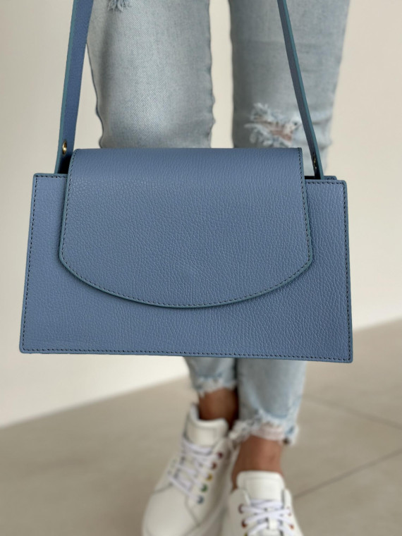 Niebieska torebka damska skórzana