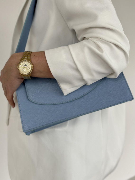 Niebieska torebka damska skórzana