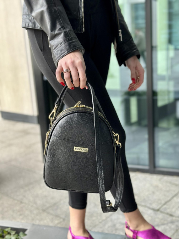 Czarny plecak damski skórzany