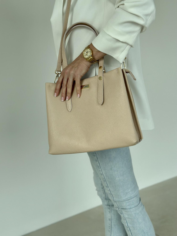 Różowa torebka damska skórzana