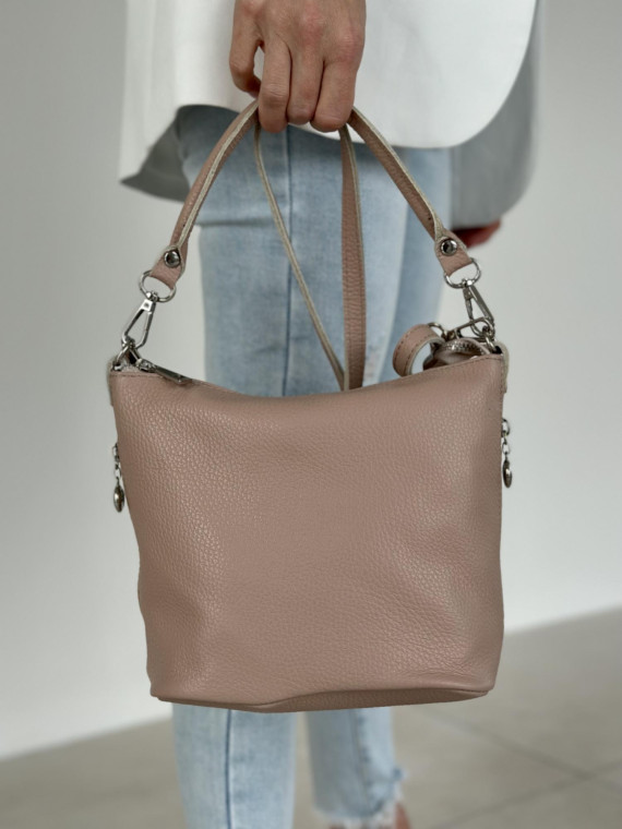 Różowa torebka damska skórzana