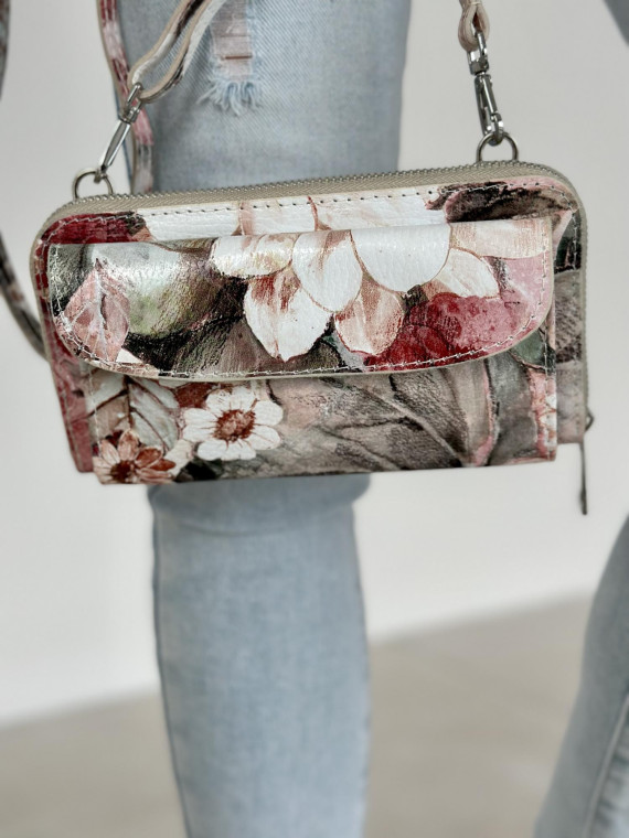 Torebka wielokolorowa damska skórzana