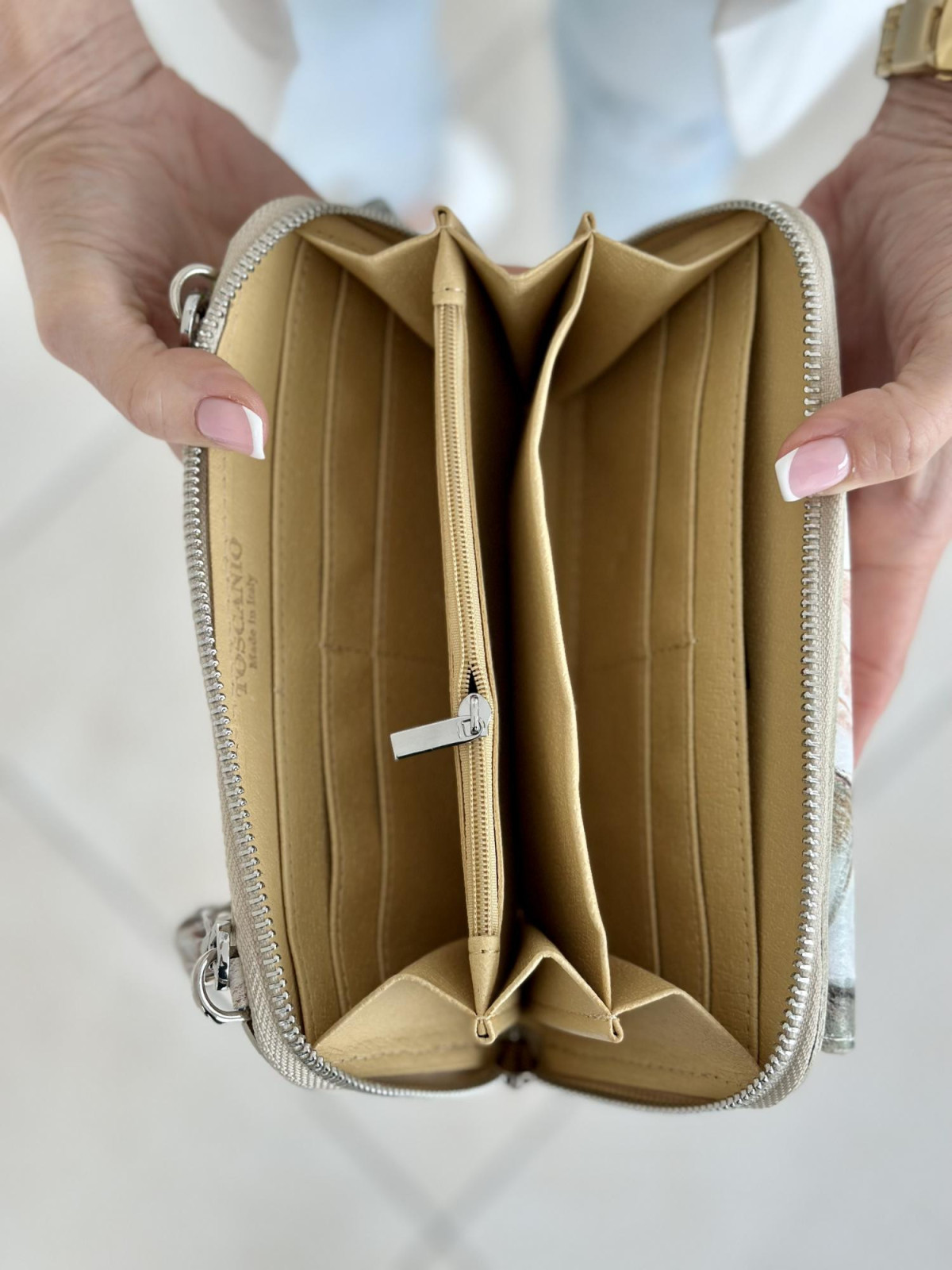 Torebka wielokolorowa damska skórzana