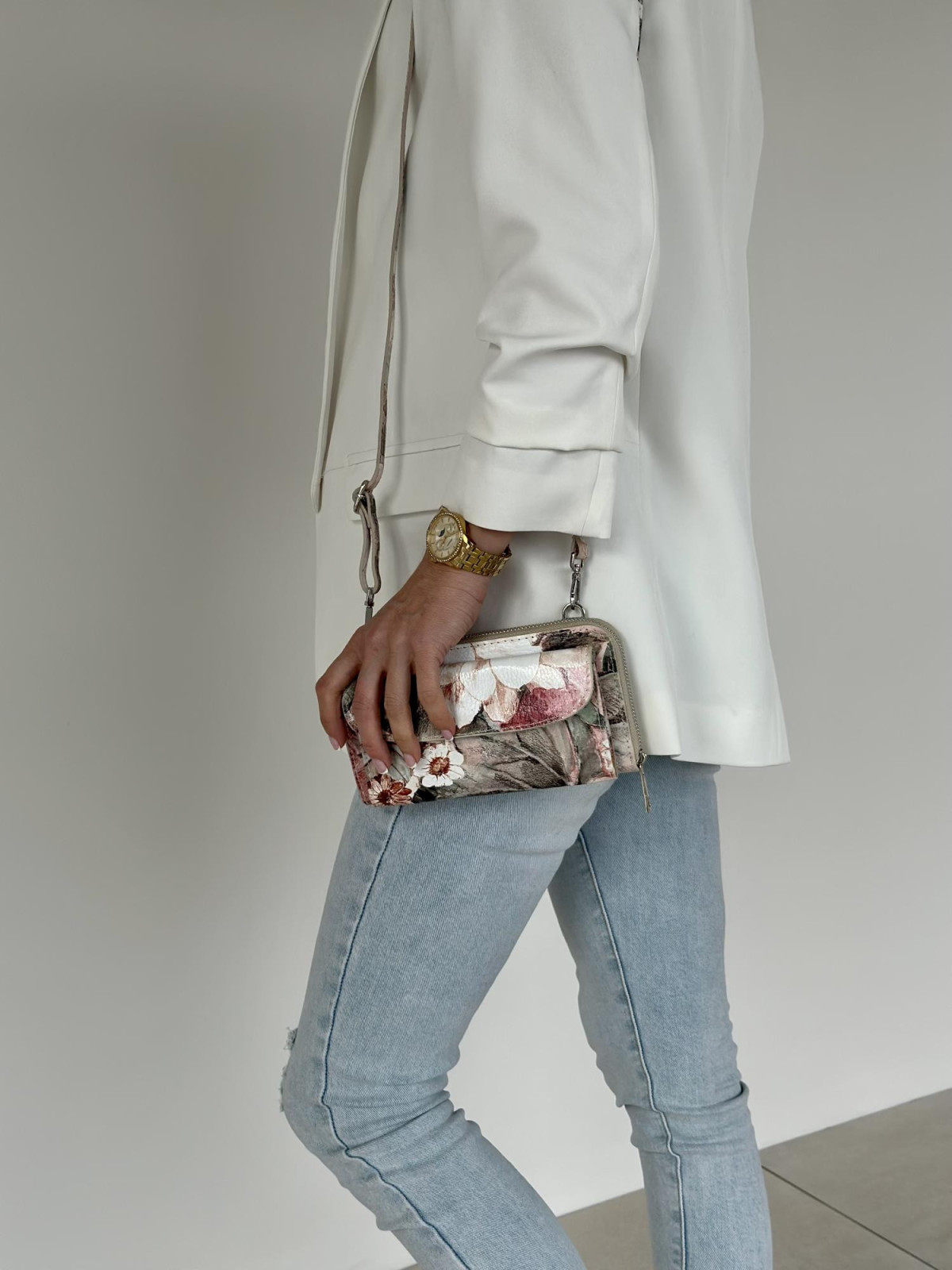 Torebka wielokolorowa damska skórzana