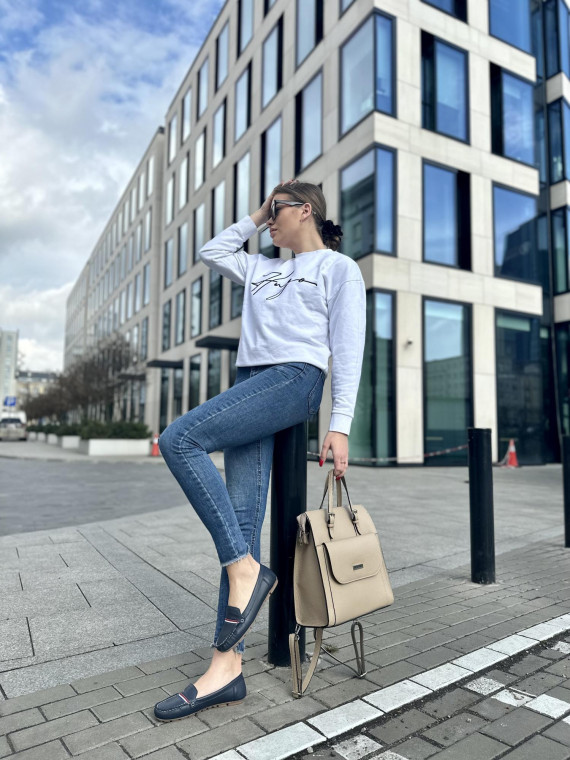 Beżowa torebka damska skórzana