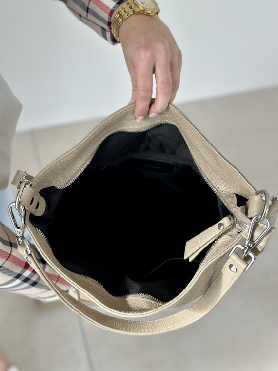 Beżowa torebka damska skórzana