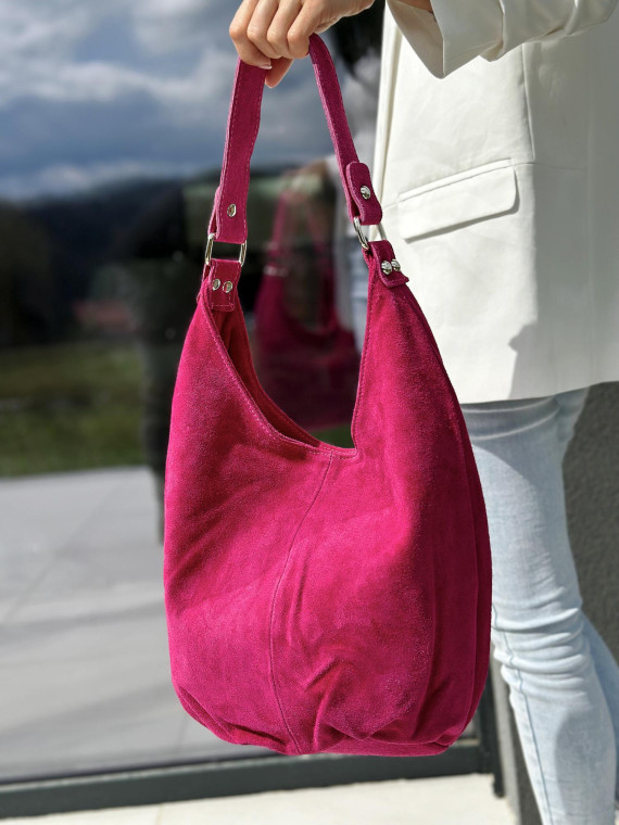 Różowa torebka damska skórzana