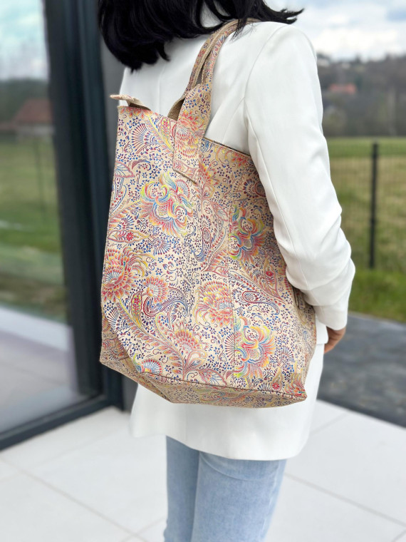 Torebka wielokolorowa damska skórzana