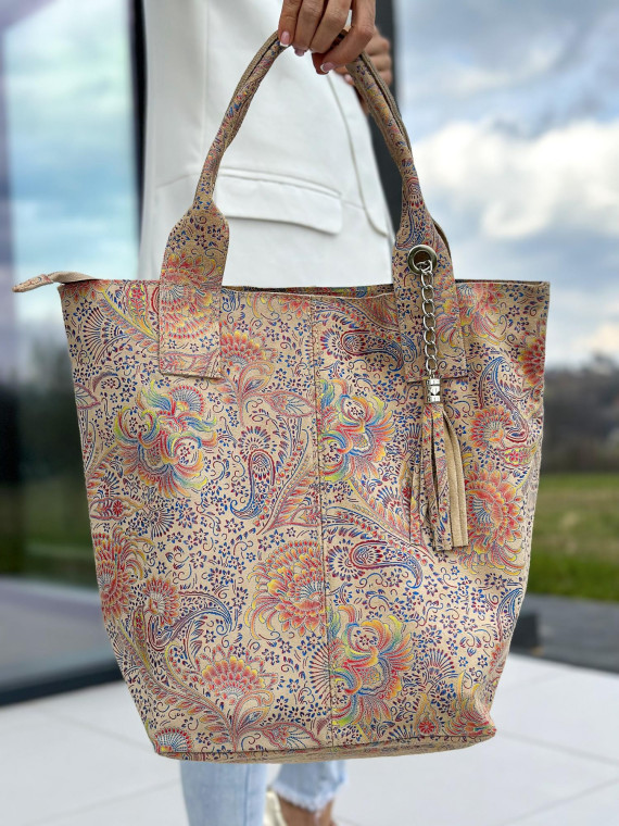 Torebka wielokolorowa damska skórzana