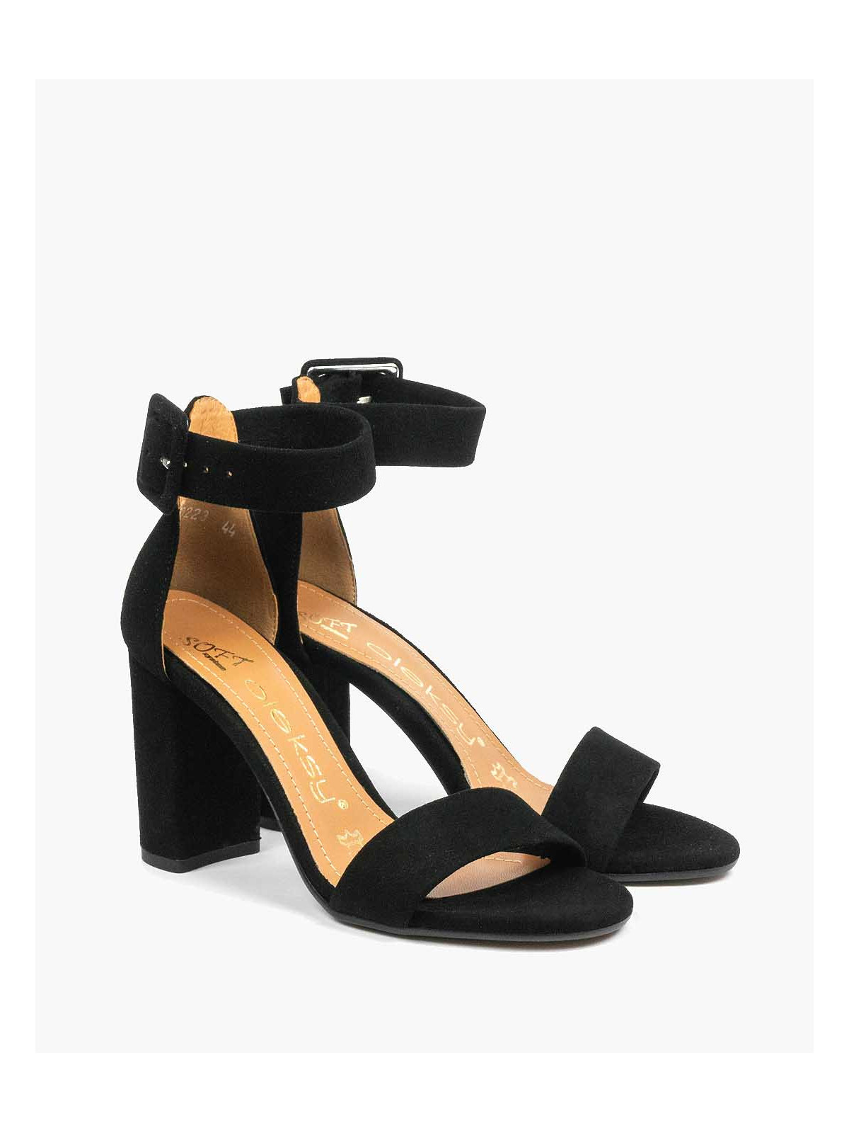 Czarne sandały damskie skórzane