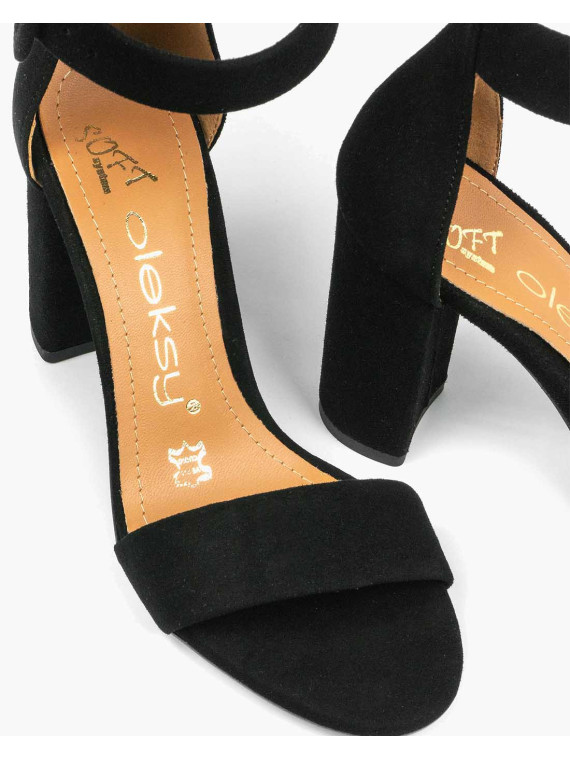 Czarne sandały damskie skórzane