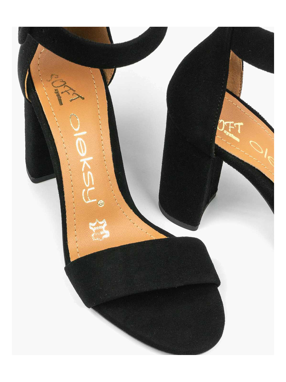 Czarne sandały damskie skórzane