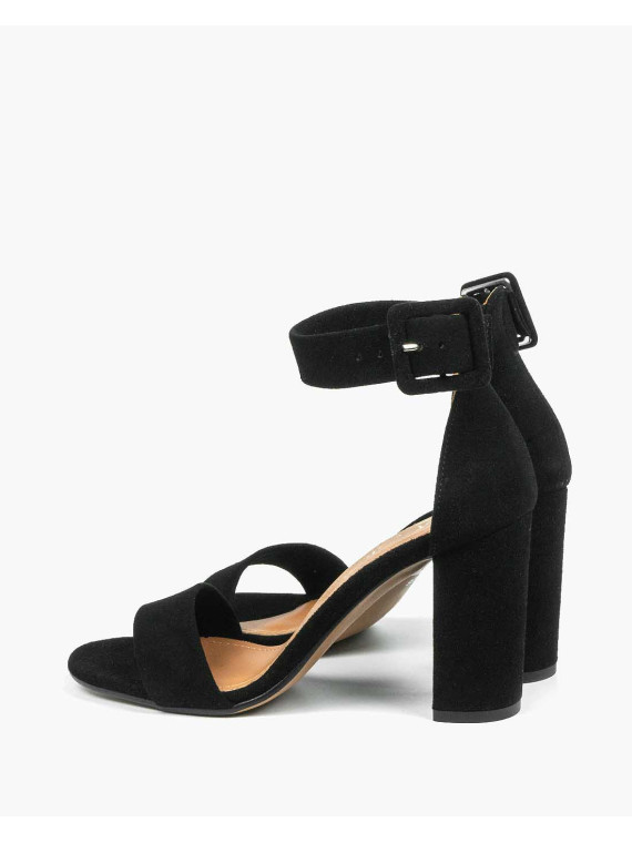 Czarne sandały damskie skórzane