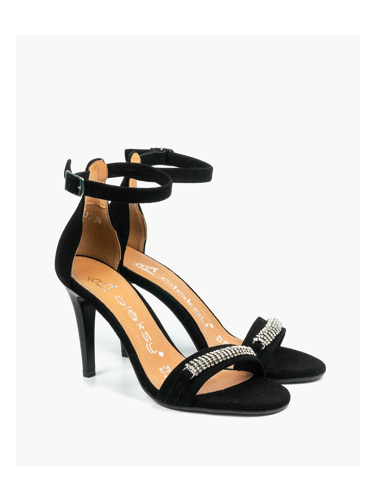 Czarne sandały damskie skórzane