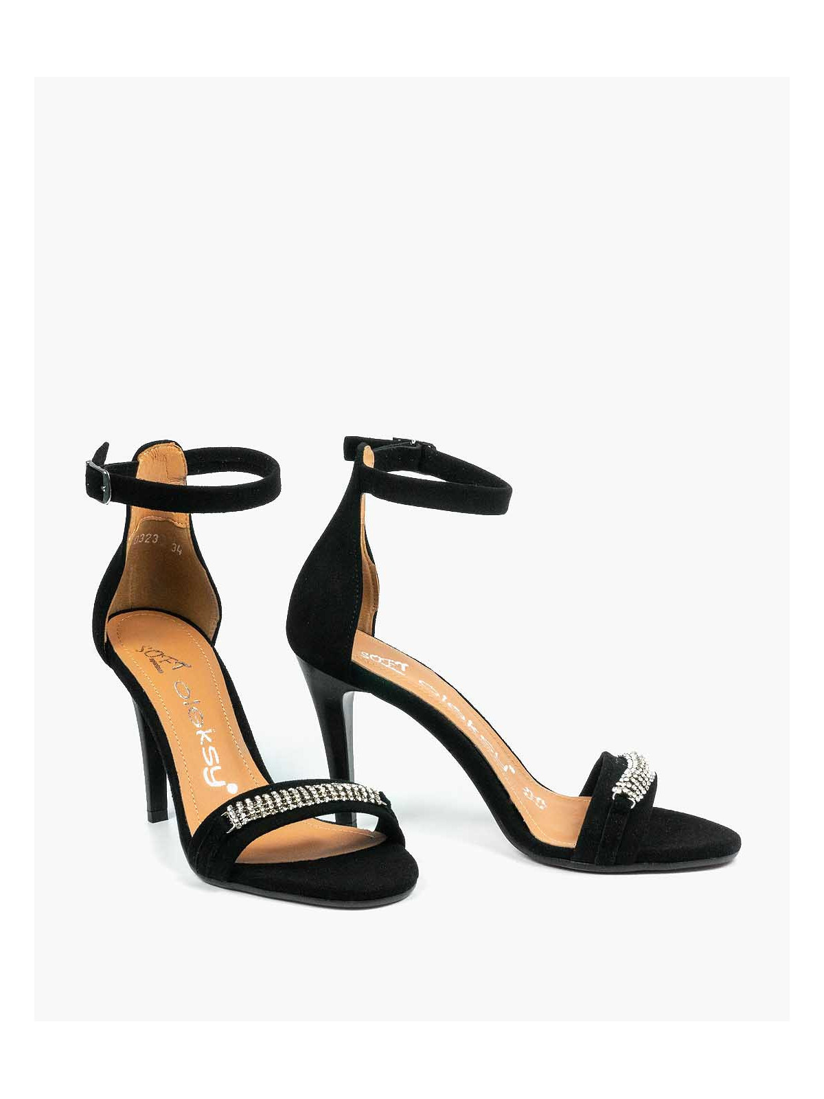 Czarne sandały damskie skórzane