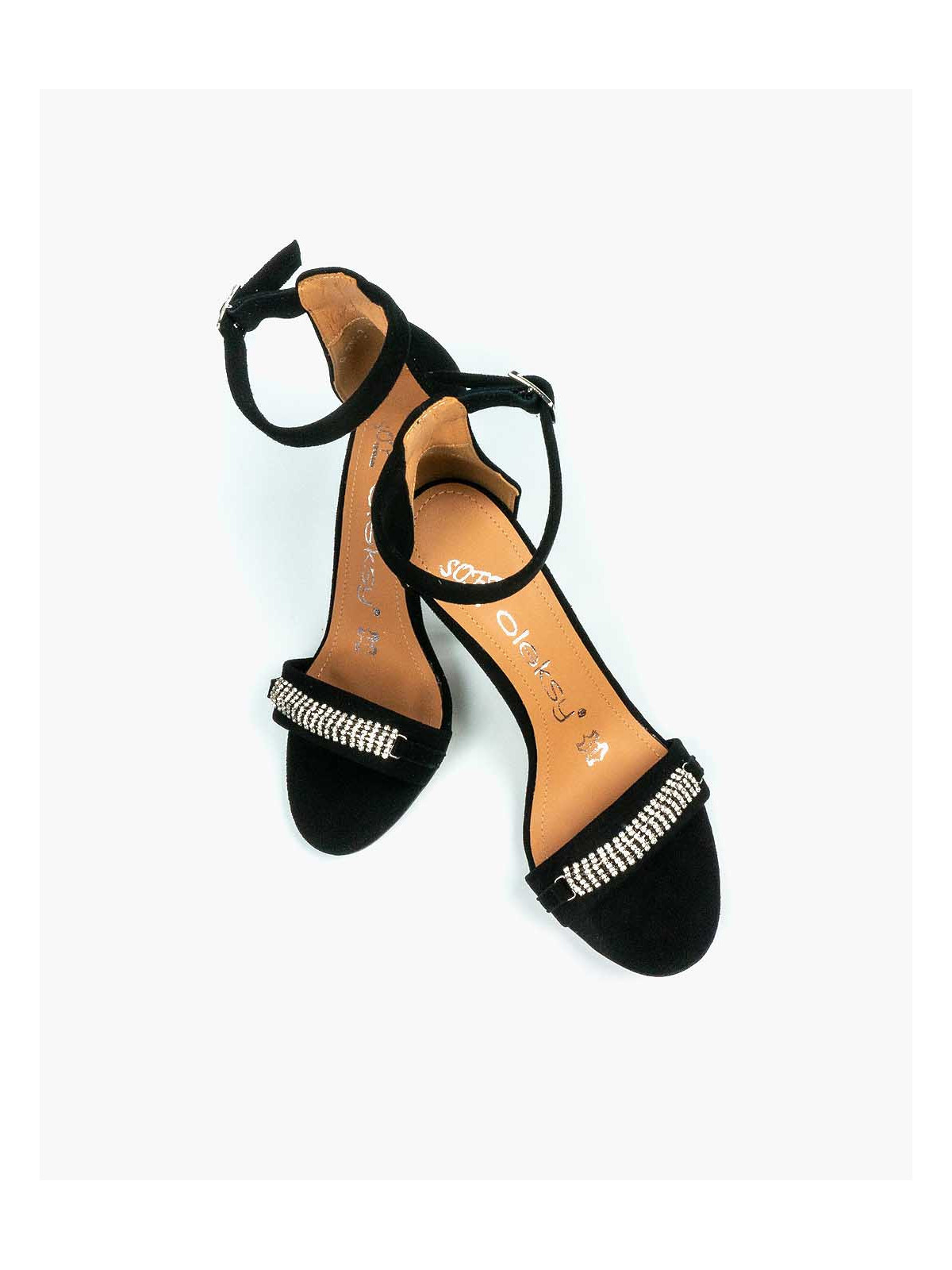 Czarne sandały damskie skórzane